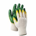 Перчатки рабочие защитные хлопчатобумажные, двойной латексный облив, универсальные