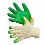 Перчатки рабочие защитные хлопчатобумажные, двойной латексный облив, универсальные