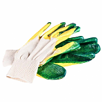 Перчатки рабочие защитные хлопчатобумажные, двойной латексный облив, универсальные