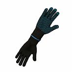 Перчатки XL утепленные, двойные, хлопковые, полиэфирные, чёрные с ПВХ