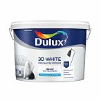 Краска Dulux 3D White для стен и потолков, матовая, белая, 9 л