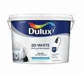 Краска Dulux 3D White для стен и потолков, матовая, белая, 9 л