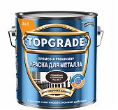 Краска TOPGRADE для металла, прямо на ржавчину 3 в 1, глянцевая гладкая коричневая RAL 8017, 0.75 л