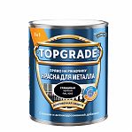 Краска TOPGRADE для металла, прямо на ржавчину 3 в 1, глянцевая гладкая черная RAL 9005, 0.75 л