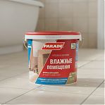 Краска латексная Parade Влажные помещения W100, для внутренних работ, База А, белая, 5 л