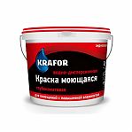 Краска Krafor ВД, для внутренних работ интерьерная глубокоматовая, белая 14 кг