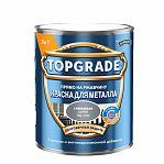 Краска TOPGRADE для металла, прямо на ржавчину 3 в 1, глянцевая гладкая серая RAL 7042, 0,75 л