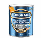 Краска TOPGRADE для металла, прямо на ржавчину 3 в 1, глянцевая гладкая серая RAL 7042, 0,75 л