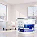 Краска акриловая Лакра 8306473 интерьерная, белоснежная, матовая, 14 кг