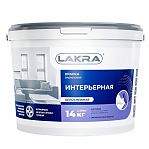 Краска акриловая Лакра 8306473 интерьерная, белоснежная, матовая, 14 кг