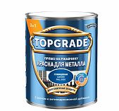 Краска TOPGRADEдля металла, прямо на ржавчину 3 в 1, глянцевая гладкая синяя RAL 5005, 0.75 л