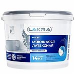 Краска латексная Лакра 8306484 интерьерная, моющаяся, белоснежная, матовая, 14 кг