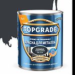 Краска TOPGRADE для металла, прямо на ржавчину 3 в 1, глянцевая гладкая темно-серая RAL 7016, 2 л