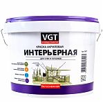 Краска акриловая ВГТ ВД-АК-2180 интерьерная, для стен и потолков, белоснежная, матовая, 3 кг