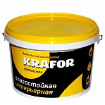 Краска интерьерная  Krafor ВД латексная, влагостойкая, белая, матовая, 6.5 кг