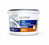 Краска акриловая Лакра  фасадная суперстойкая, матовая, белоснежная 14 кг