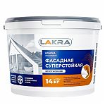 Краска акриловая Лакра 8306490 фасадная, суперстойкая, белоснежная, матовая, 14 кг