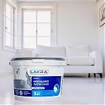 Краска латексная Лакра 8306485 моющаяся, белоснежная, матовая, 3 кг