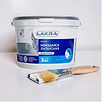 Краска латексная Лакра 8306485 моющаяся, белоснежная, матовая, 3 кг