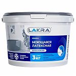 Краска латексная Лакра 8306485 моющаяся, белоснежная, матовая, 3 кг
