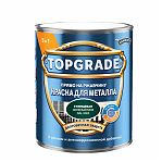 Краска TOPGRADE для металла, прямо на ржавчину 3 в 1, глянцевая гладкая зеленый мох RAL 6005, 0.75 л