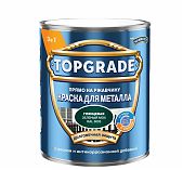 Краска TOPGRADE для металла, прямо на ржавчину 3 в 1, глянцевая гладкая зеленый мох RAL 6005, 0.75 л