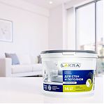 Краска акриловая Лакра 8306469 для стен и потолков, белоснежная, матовая, 14 кг