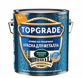 Краска TOPGRADE для металла, прямо на ржавчину 3 в 1, молотковая зеленый мох  RAL 6005, 2 л