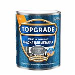 Краска TOPGRADE для металла, прямо на ржавчину 3 в 1, молотковая серая RAL 7042, 0.75л