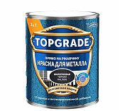  Краска TOPGRADE для металла, прямо на ржавчину 3 в 1, молотковая черная RAL 9005, 0.75 л