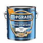 Краска TOPGRADE для металла, прямо на ржавчину 3 в 1, глянцевая гладкая белая RAL 9003, 2 л