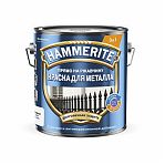 Краска Hammerite для металла, гладкая, прямо на ржавчину 3 в 1, глянцевая RAL 9003 белый 2 л