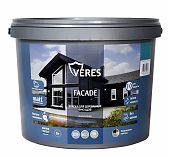 Краска Veres Faсade, для деревянных фасадов, акриловая, матовая, база А  белая 9 л