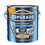 Краска TOPGRADE для металла, прямо на ржавчину 3 в 1, глянцевая гладкая графитовая RAL 7024, 0.75 л