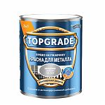 Краска TOPGRADE для металла, прямо на ржавчину 3 в 1, глянцевая гладкая серебристая RAL 9006, 0.75 л