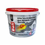 Краска резиновая DALI для кровли, цоколя, фасада, серый графит RAL 7024, 12 кг
