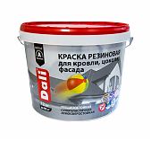 Краска резиновая DALI для кровли, цоколя, фасада, серый графит RAL 7024, 12 кг
