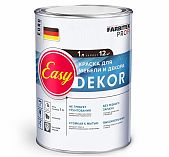 Краска акриловая FARBITEX Profi Easy Dekor для мебели и декора, интерьерная, Белая матовая, 1 л