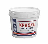 Краска Моя Краска водно-дисперсионная, атмосферостойкая, фасадная, белый, 1.2 кг
