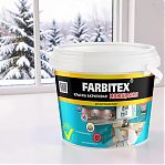 Краска акриловая Farbitex моющаяся, паронепроницаемая, быстросохнущая, матовая, белая, 3 кг