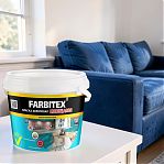 Краска акриловая Farbitex моющаяся, паронепроницаемая, быстросохнущая, матовая, белая, 3 кг