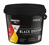 Краска акриловая Farbitex Profi Black Design интерьерная, высокоукрывистая, глубокоматовая, черная, 2,5 л