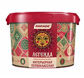 Краска латексная Parade Легенда Интерьерная первоклассная, матовая, белая, База А, 2.5 л