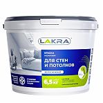 Краска акриловая Лакра 8306470 для стен и потолков, белоснежная, матовая, 6.5 кг
