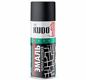 Эмаль Kudo RAL 9005 быстросохнущая, алкидная, черная, матовая, аэрозоль 520 мл