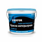 Краска Krafor, для внутренних работ, интерьерная, матовая, супербелая, 3 кг