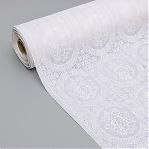 Клеенка на стол ажурная Top Lace, ширина 137 см, толщина 0.2 мм, цвет белый