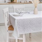 Клеенка на стол ажурная Top Lace, ширина 137 см, толщина 0.2 мм, цвет белый