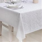 Клеенка на стол ажурная Top Lace, ширина 137 см, толщина 0.2 мм, цвет белый