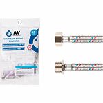 Подводка для воды AV Engineering SUS 1/2" AVE20130, гибкая, длина 30 см, резьба гайка-штуцер